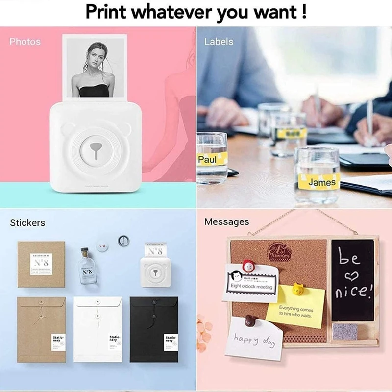 Mini Portable Photo Printer,Thermal Wireless Bluetooth Label Maker with 6 Printing Paper 58mm Instant Print Photo Printer #R40
Mini Portable Photo Printer,Thermal Wireless Bluetooth Label Maker with 6 Printing Paper 58mm Instant Print Photo Printer #R40