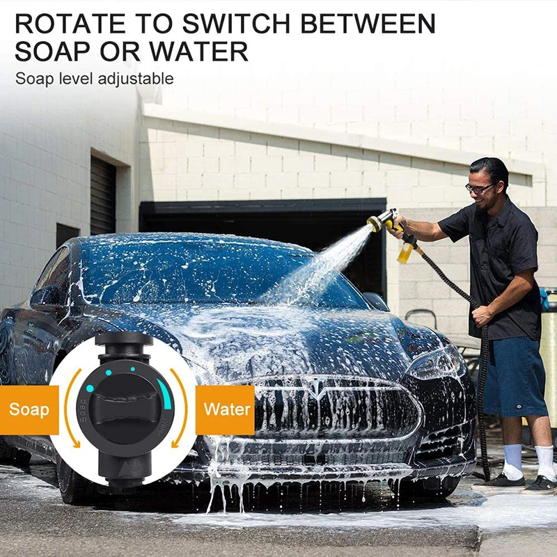 MOSFiATA Expandable Garden Hose 50ft Flexible Water Hose Pipe with Soap Container and 9 Function Spray Nozzle Retractable Hose
MOSFiATA Expandable Garden Hose 50ft Flexible Water Hose Pipe with Soap Container and 9 Function Spray Nozzle Retractable Hose