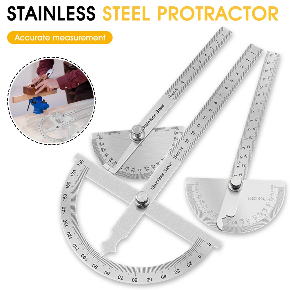 180 Degree Protractor Metal Angle Finder Goniometer Angle Ruler Stainless Steel Woodworking Tools Rotary Measuring Ruler New
180 Degree Protractor Metal Angle Finder Goniometer Angle Ruler Stainless Steel Woodworking Tools Rotary Measuring Ruler New