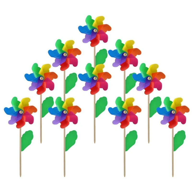 

10 шт. деревянные палочки Pinwheels, ветряная мельница для вечеринки Pinwheels DIY Pinwheels набор для детских игрушек садовый газон праздничный Декор