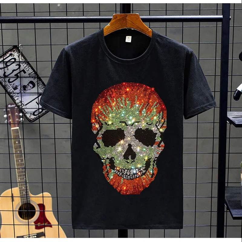 2021 Tops Men's T-Shirt Broadcloth Summer Tees Hip-Hop O-Neck Rhinestone Skull Cotton New Short-Sleeved Shopping Plus Size 5 XL 
2021 Tops Men's T-Shirt Broadcloth Summer Tees Hip-Hop O-Neck Rhinestone Skull Cotton New Short-Sleeved Shopping Plus Size 5 XL