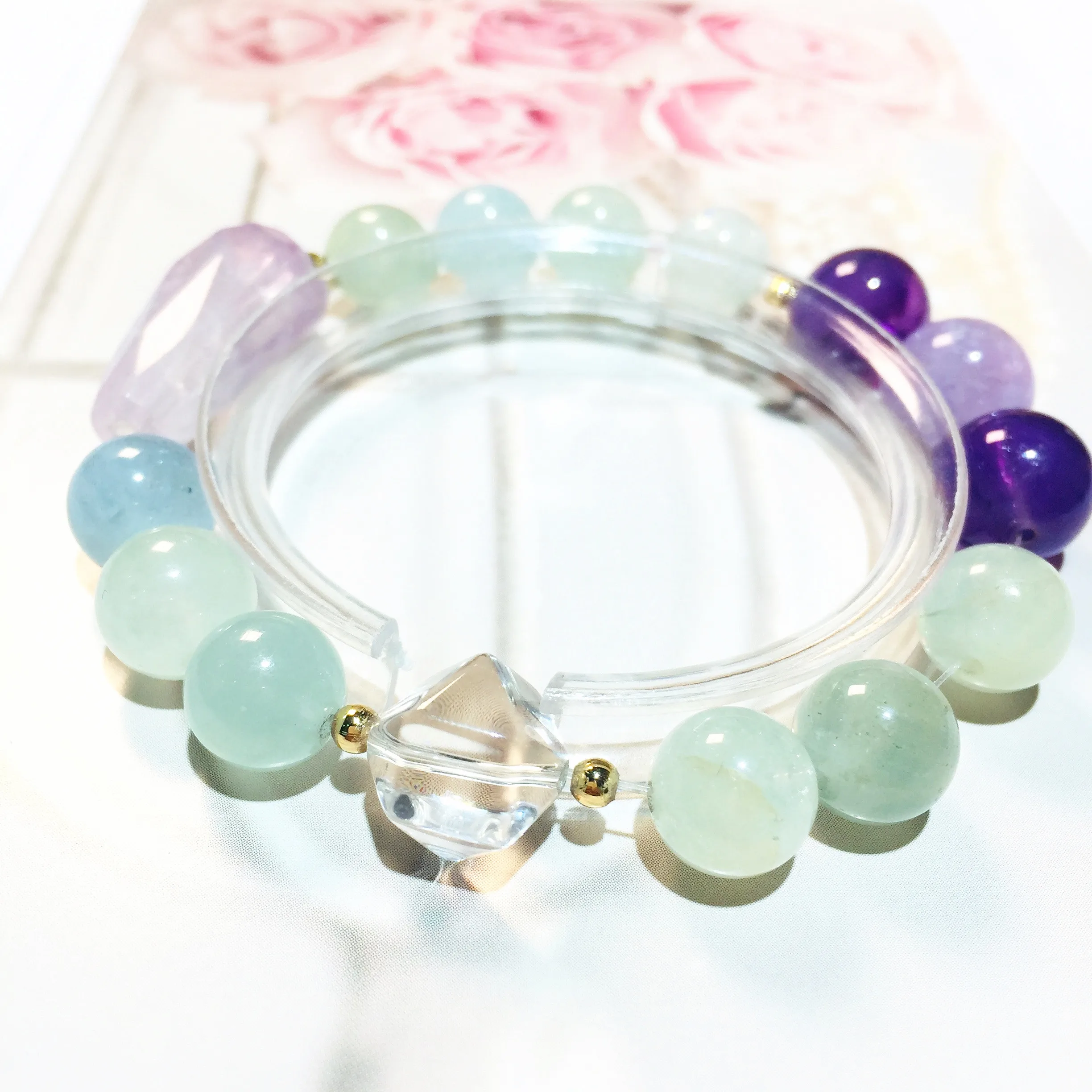 Factory Price Natural Stone Clear Quartz Aquamarine Bracelets Gemstone Spacer Bead Healing Energy Bracelet for Women Men Jewelry
Factory Price Natural Stone Clear Quartz Aquamarine Bracelets Gemstone Spacer Bead Healing Energy Bracelet for Women Men Jewelry