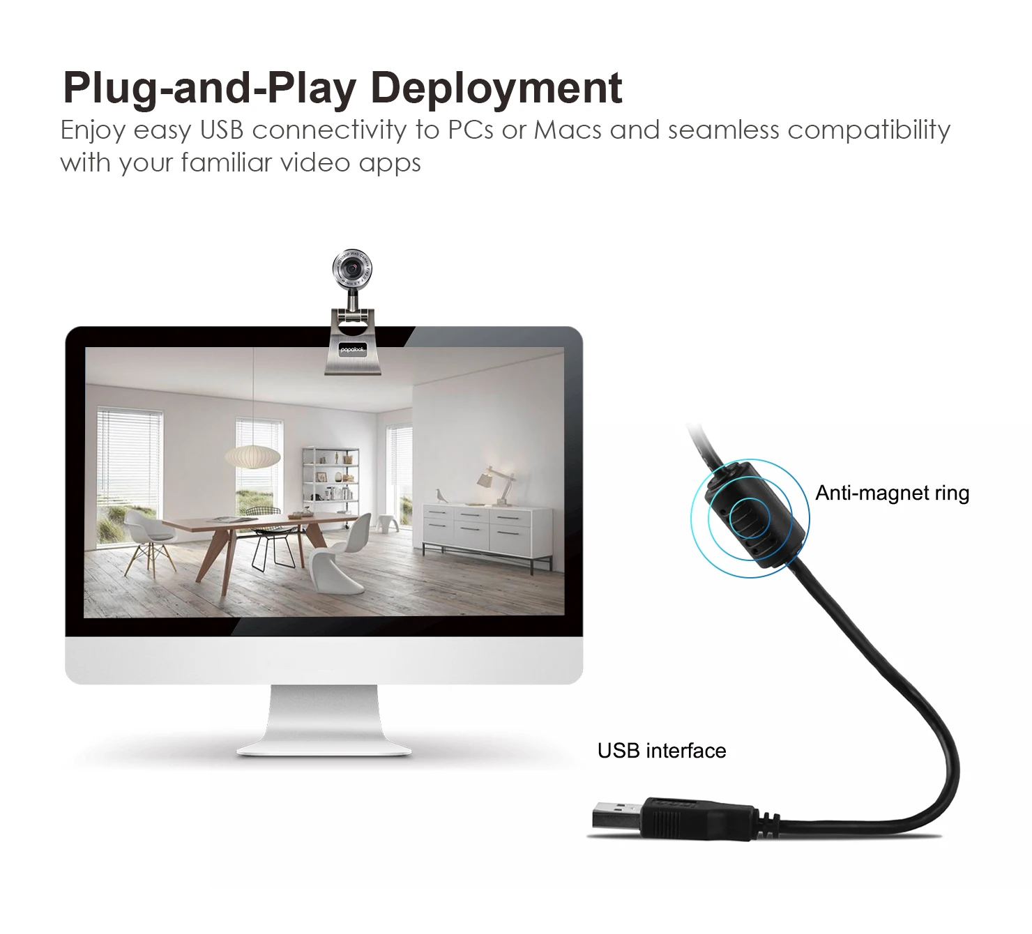 PAPALOOK PA150S Webcam 1080P 30FPS Full HD Manual Focus Web Camera With Microphones Plug and Play PC Camera For Video Calling
PAPALOOK PA150S Webcam 1080P 30FPS Full HD Manual Focus Web Camera With Microphones Plug and Play PC Camera For Video Calling