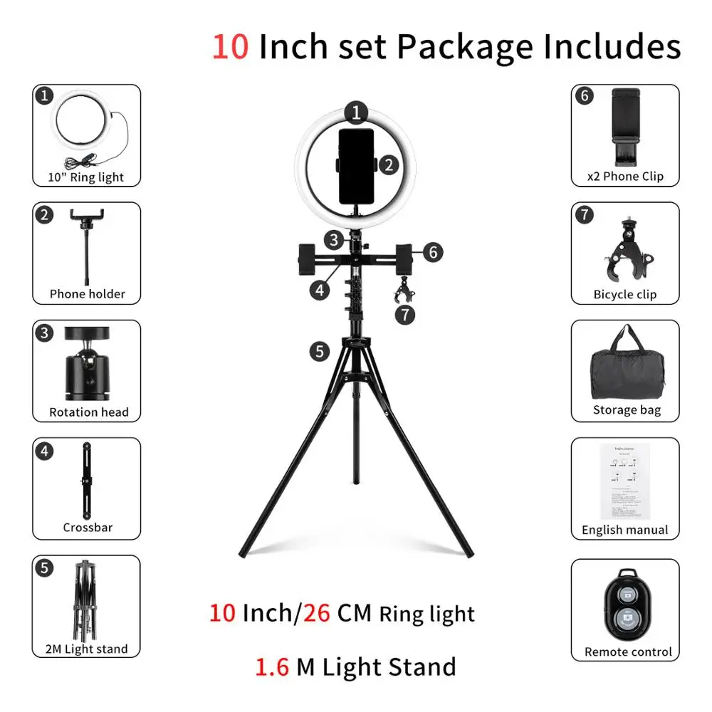 Ringlight For Live Makeup Fill Light LED Ring Light Selfie Stand Tripod Dimmable YouTube Lamp Photo Video Camera Phone
Ringlight For Live Makeup Fill Light LED Ring Light Selfie Stand Tripod Dimmable YouTube Lamp Photo Video Camera Phone
