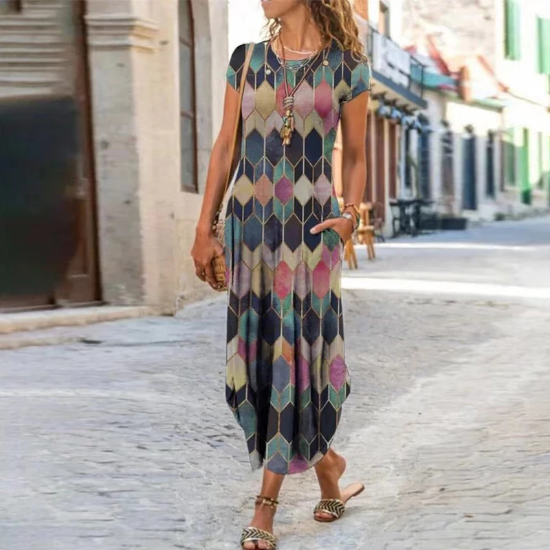 Plus Size Vintage Party Dresses New For Women Floral Print Short Sleeve Summer Dress Women Sundress Pocket Beach Long Dress Boho
Plus Size Vintage Party Dresses New For Women Floral Print Short Sleeve Summer Dress Women Sundress Pocket Beach Long Dress Boho