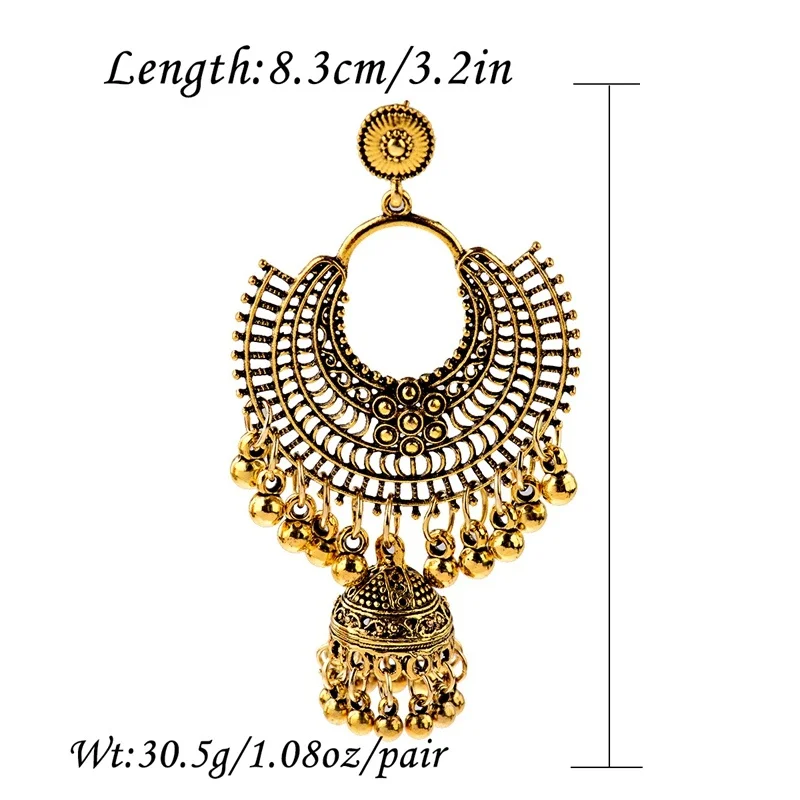 Vintage Jhumka Earrings For Women Bohemian Ethnic Style Antique Silver Bells Tassel Dangle Earrings Indian Jewelry
Vintage Jhumka Earrings For Women Bohemian Ethnic Style Antique Silver Bells Tassel Dangle Earrings Indian Jewelry