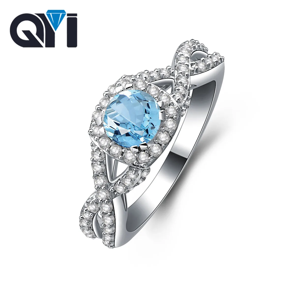 925 Sterling Silver Twist Ring For Women 0.8 Ct Round Cut Natural Gemstone Jewelry Sky Blue Topaz Engagement Rings
925 Sterling Silver Twist Ring For Women 0.8 Ct Round Cut Natural Gemstone Jewelry Sky Blue Topaz Engagement Rings