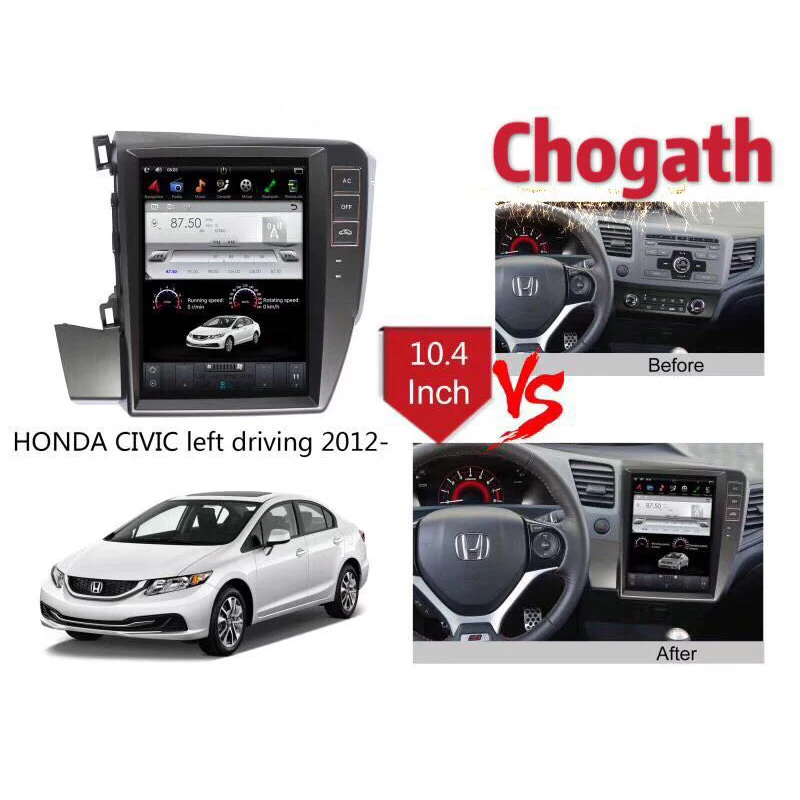Автомобильный мультимедийный плеер Chogath с системой Android 7 1 RK PX3 для HONDA CIVIC left driving