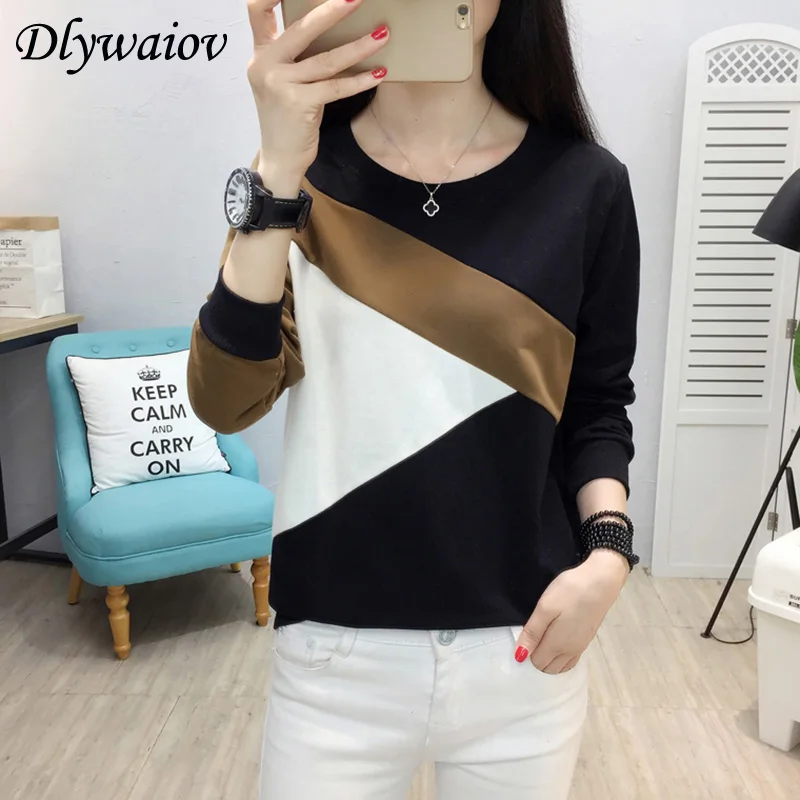 Korean O-neck T Shirts Women Cotton Long-sleeved T-shirt 2022 New Splice Tshirts Female Tops Casual T Shirt Femme Autumn Shirt
Korean O-neck T Shirts Women Cotton Long-sleeved T-shirt 2022 New Splice Tshirts Female Tops Casual T Shirt Femme Autumn Shirt