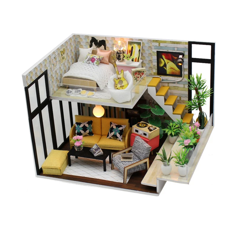 DIY Wooden Miniature Dollhouse Hand Assembled Simple Style Apartment Series Toys With Furniture Kit For Children Birthday Gift
DIY Wooden Miniature Dollhouse Hand Assembled Simple Style Apartment Series Toys With Furniture Kit For Children Birthday Gift