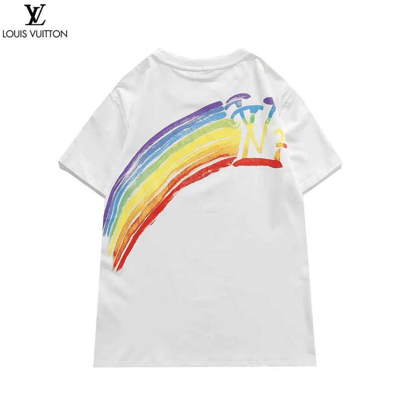 2021 spring and summer male luxury casual classic short-sleeved female rainbow letter printed round neck T-shirt couple
2021 spring and summer male luxury casual classic short-sleeved female rainbow letter printed round neck T-shirt couple