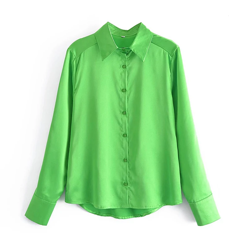 YENKYE New Women Vintage Green Satin Blouse Shirt Long Sleeve High Street Ladies Shirts Summer Blusas
YENKYE New Women Vintage Green Satin Blouse Shirt Long Sleeve High Street Ladies Shirts Summer Blusas
