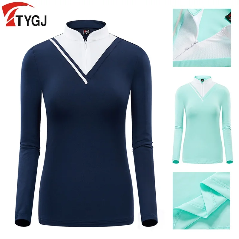 2020 Women Golf Shirt Fit Apparel Women Long-sleeved T shirt Zip stand collar Sun-protection Golf Clothes Table Tennis Shirt
2020 Women Golf Shirt Fit Apparel Women Long-sleeved T shirt Zip stand collar Sun-protection Golf Clothes Table Tennis Shirt