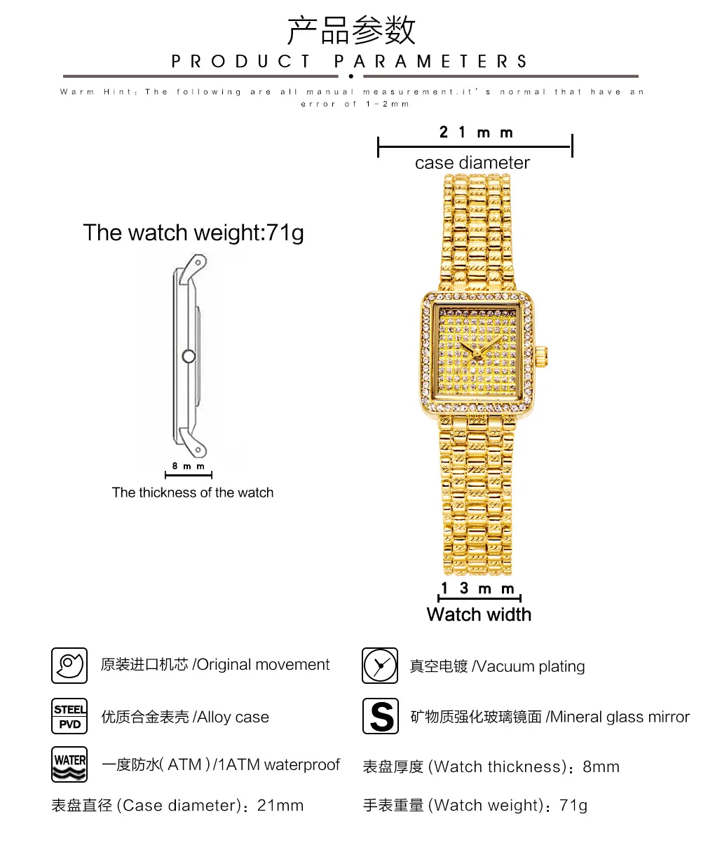 Luxury Full Diamond Women's Watch Crystal Ladies Bracelet Wrist Watches Clock relojes Quartz ladies watches for women 9102935
Luxury Full Diamond Women's Watch Crystal Ladies Bracelet Wrist Watches Clock relojes Quartz ladies watches for women 9102935