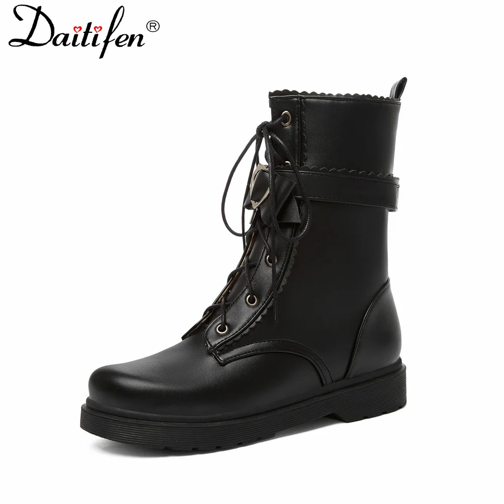 Daitifen 2022 New Lolita Shoes Sweet Ankle Boots Fashion Women Martin Boots Preppy Style Shoes Lace Up Girl School Winter Shoes
Daitifen 2022 New Lolita Shoes Sweet Ankle Boots Fashion Women Martin Boots Preppy Style Shoes Lace Up Girl School Winter Shoes