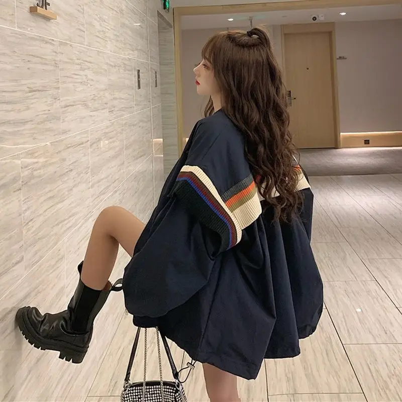 Women 's Korean -Style 2021 New Design Sense Striped Loose Mid-Length Jacket Long-Sleeved Jacket
Women 's Korean -Style 2021 New Design Sense Striped Loose Mid-Length Jacket Long-Sleeved Jacket