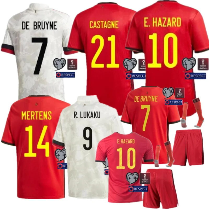 

2020 2021 Belgium men and kids kit Soccer Jersey KOMPANY HAZARD DE BRUYNE MERTENS LUKAKU 20 21 Home away Adult sports football