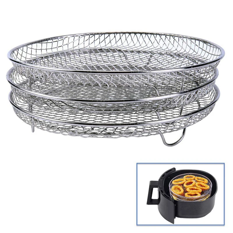 Air Fryer Accessories Three Stackable Racks for Gowise Phillips USA Cozyna Ninja Air Fryer,Air Fryer Rack 
Air Fryer Accessories Three Stackable Racks for Gowise Phillips USA Cozyna Ninja Air Fryer,Air Fryer Rack