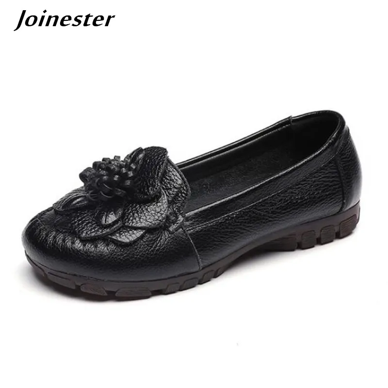 

Women Genuine Leather Loafers Slip On Casual Moccasins Ladies Flat Loafer Shoes Flower Mom Shoe Penny Loafers Driving Flats