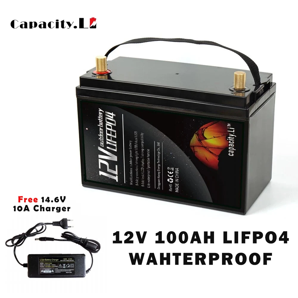 12V Lifepo4 Battery 100AH Lithium Waterproof Rechargeable With BMS Outdoor For Boat Motor
12V Lifepo4 Battery 100AH Lithium Waterproof Rechargeable With BMS Outdoor For Boat Motor