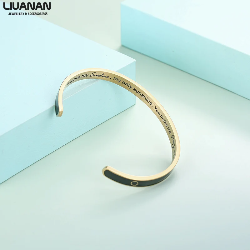 6mm You Are My Sunshine Stainless Steel Cuff Bracelet for Women Lover Valentine's Day Gift Jewelry Engraved Mantra Bracelet
6mm You Are My Sunshine Stainless Steel Cuff Bracelet for Women Lover Valentine's Day Gift Jewelry Engraved Mantra Bracelet