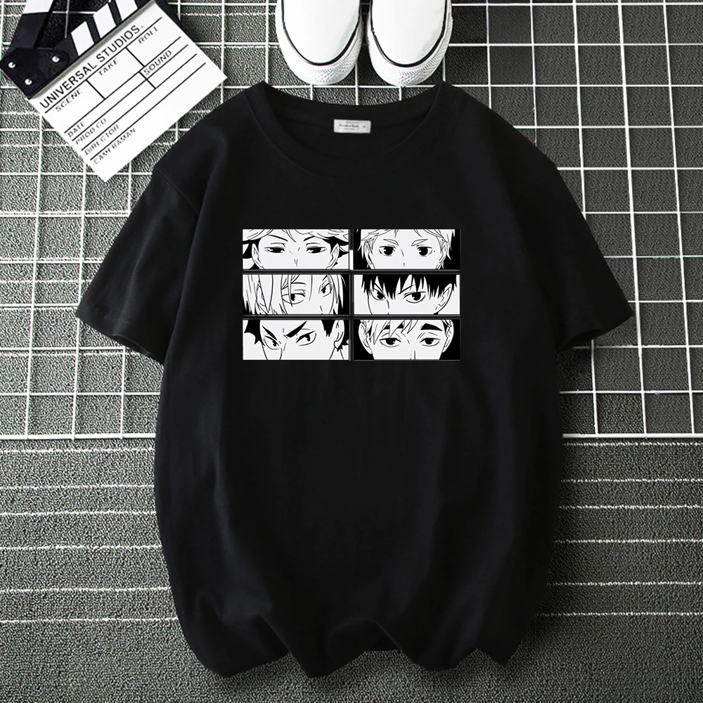 Haikyuu!! Funny Eyes Black and White Cotton Tee Shirt Men Anime T Shirt Brand Casual Loose Tops Male Hip Hop Harajuku T-Shirts
Haikyuu!! Funny Eyes Black and White Cotton Tee Shirt Men Anime T Shirt Brand Casual Loose Tops Male Hip Hop Harajuku T-Shirts