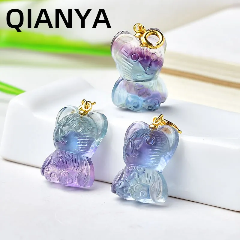 Natural Colorful Fluorite Crystal Gemstone Mini Cute Baby Bear Crafts Pendant Necklace Home Decoration Jewelry DIY Gift
Natural Colorful Fluorite Crystal Gemstone Mini Cute Baby Bear Crafts Pendant Necklace Home Decoration Jewelry DIY Gift