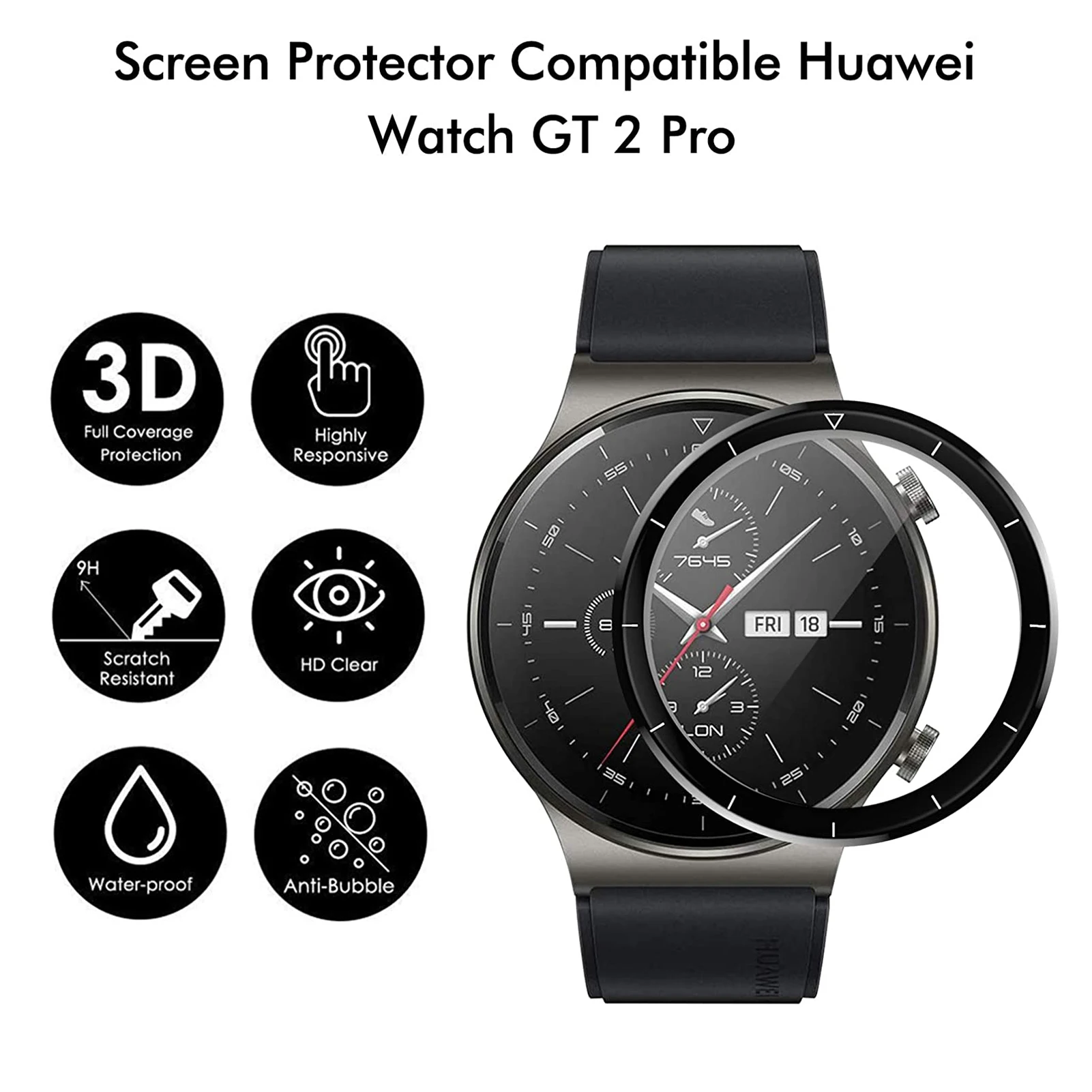 Rondaful 3pcs Tempered Glass For Watch GT 2 Pro Smartwatch Screen Protective Film Waterproof Anti-Scratch Glass 2.5D For GT2 Pro 
Rondaful 3pcs Tempered Glass For Watch GT 2 Pro Smartwatch Screen Protective Film Waterproof Anti-Scratch Glass 2.5D For GT2 Pro