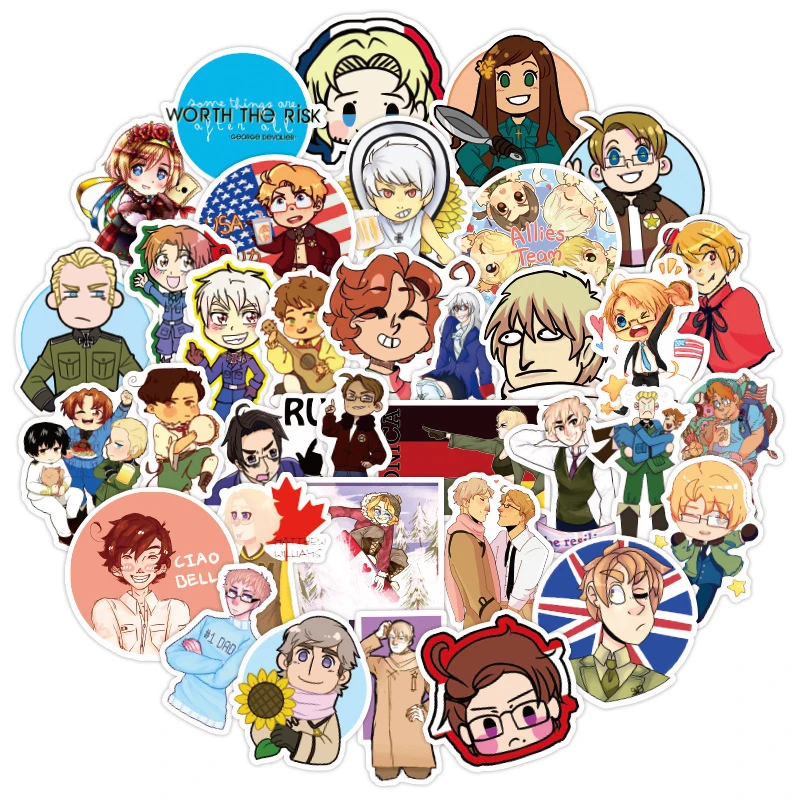 100 шт./компл. Hetalia стикер s аниме чемодан для скейтборда наклейка на ноутбук