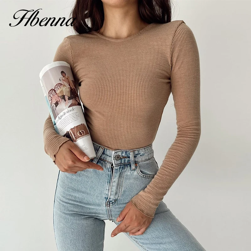 Hbenna Backless Sexy T-Shirts Women Slim Elasitcs Long Sleeve 2021Autumn Casual Solid Fashion Eleagnt Skinny Top With Chain Lacp
Hbenna Backless Sexy T-Shirts Women Slim Elasitcs Long Sleeve 2021Autumn Casual Solid Fashion Eleagnt Skinny Top With Chain Lacp