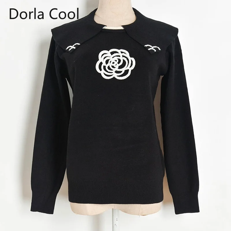 Женский пуловер с отложным воротником, однотонный розовый или черный трикотажный свитер с цветочным принтом, украшенный бусинами, джемпер ...
Женский пуловер с отложным воротником, однотонный розовый или черный трикотажный свитер с цветочным принтом, украшенный бусинами, джемпер ...
