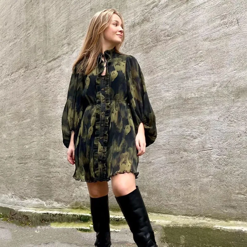 High Version Women Summer Puff Sleeve Folds Print Mini Dress Female Casual Loose Slim Dresses Ladies High Street New Dress ML150
High Version Women Summer Puff Sleeve Folds Print Mini Dress Female Casual Loose Slim Dresses Ladies High Street New Dress ML150