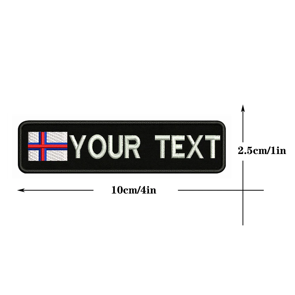 10X2.5cm Faroe Islands flag Embroidery Custom Name Text Patch Stripes badge Iron On Or Velcro Backing Patches For Clothes
10X2.5cm Faroe Islands flag Embroidery Custom Name Text Patch Stripes badge Iron On Or Velcro Backing Patches For Clothes