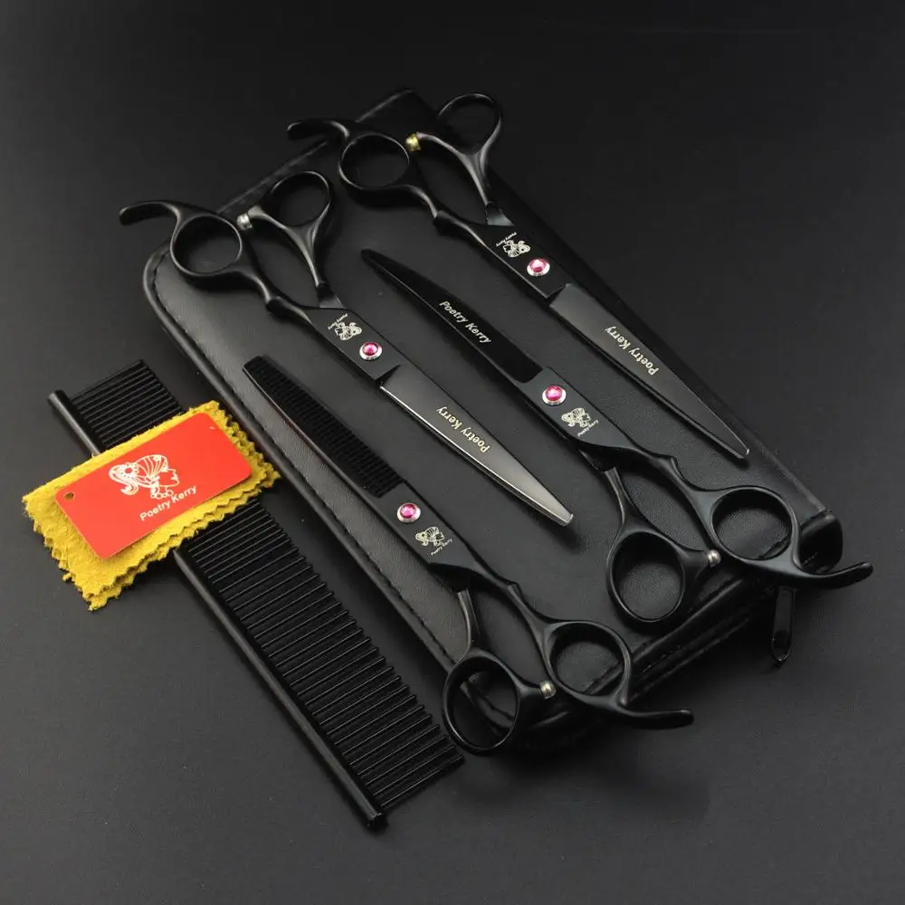 7 inch black pet scissors hairdressing set 4piece set combination hair thinning scissors Japanese hairdressing scissors
7 inch black pet scissors hairdressing set 4piece set combination hair thinning scissors Japanese hairdressing scissors