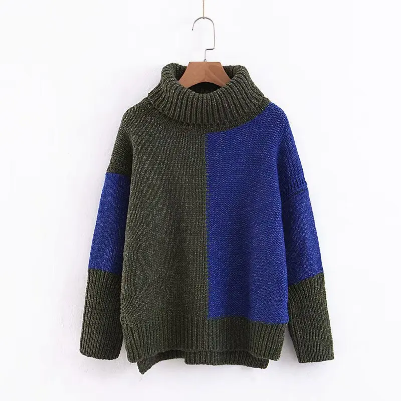 OMCHION Pull Femme 2021 Autumn And Winter High Collar Patchwork Women Sweaters And Pullovers Casual Loose Korean Jumper BW66
OMCHION Pull Femme 2021 Autumn And Winter High Collar Patchwork Women Sweaters And Pullovers Casual Loose Korean Jumper BW66