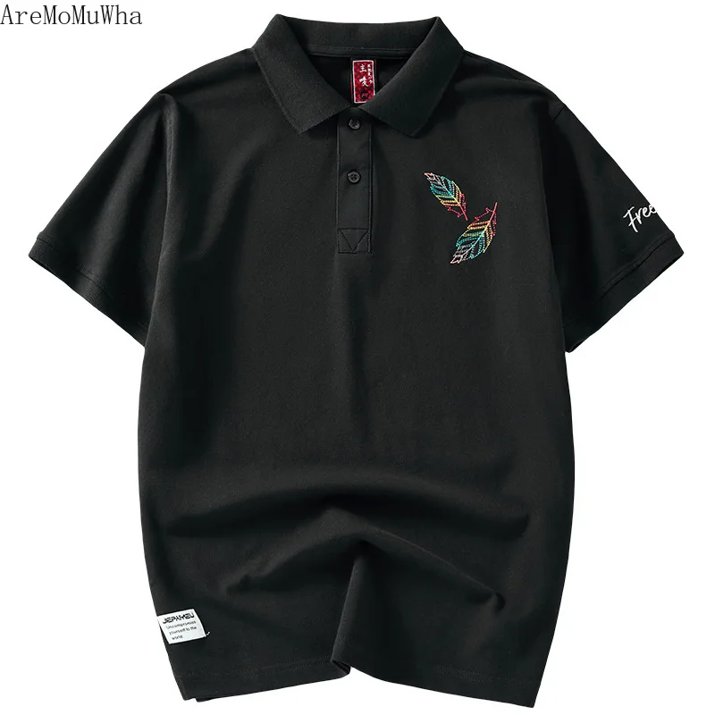 Polo Shirt Tide Brand Large Size Men's Leaf Embroidery Summer New Lapel Short-sleeved Men Polo Shirts Korean Fashion Clothing
Polo Shirt Tide Brand Large Size Men's Leaf Embroidery Summer New Lapel Short-sleeved Men Polo Shirts Korean Fashion Clothing