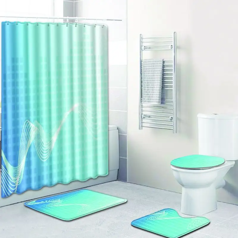Lattice Printing Bath Mat and Shower Curtain Set Bathroom Home Decoration Carpet Absorbent Toilet Mat Anti-slip Foot Mat Set
Lattice Printing Bath Mat and Shower Curtain Set Bathroom Home Decoration Carpet Absorbent Toilet Mat Anti-slip Foot Mat Set