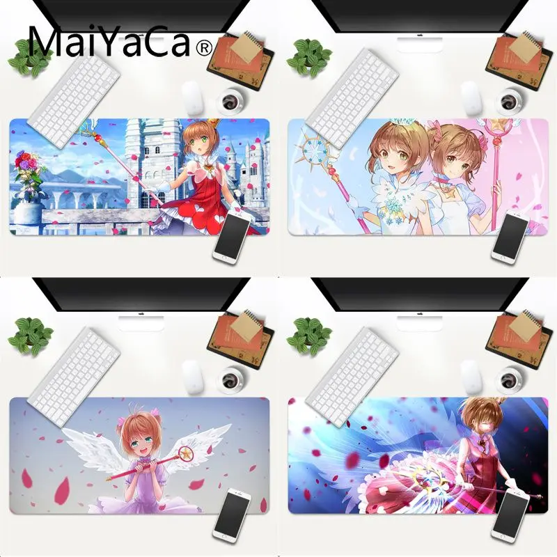 Красивый прочный резиновый коврик для мыши Аниме kinomoto sakura Настольный игровой xl xxl