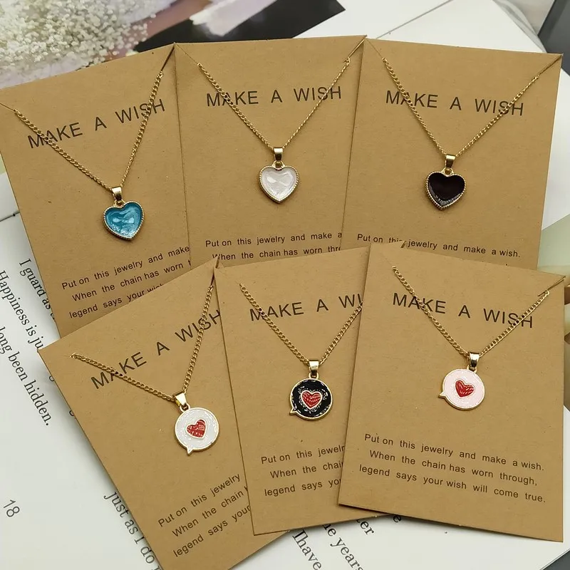 New Fashion Romantic Sweet Cute Colorful Heart Shape Pendant Link Chain Necklaces for Women Girls Wedding Engagement Jewelry
New Fashion Romantic Sweet Cute Colorful Heart Shape Pendant Link Chain Necklaces for Women Girls Wedding Engagement Jewelry