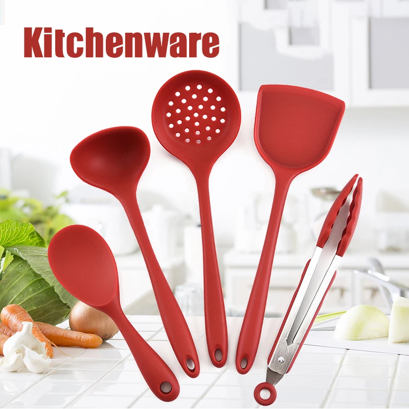 5pcs Silica Gel Kitchenware Non-stick Pan Kitchen Tools Set Cooking Utensils Set For Kitchen F2
5pcs Silica Gel Kitchenware Non-stick Pan Kitchen Tools Set Cooking Utensils Set For Kitchen F2