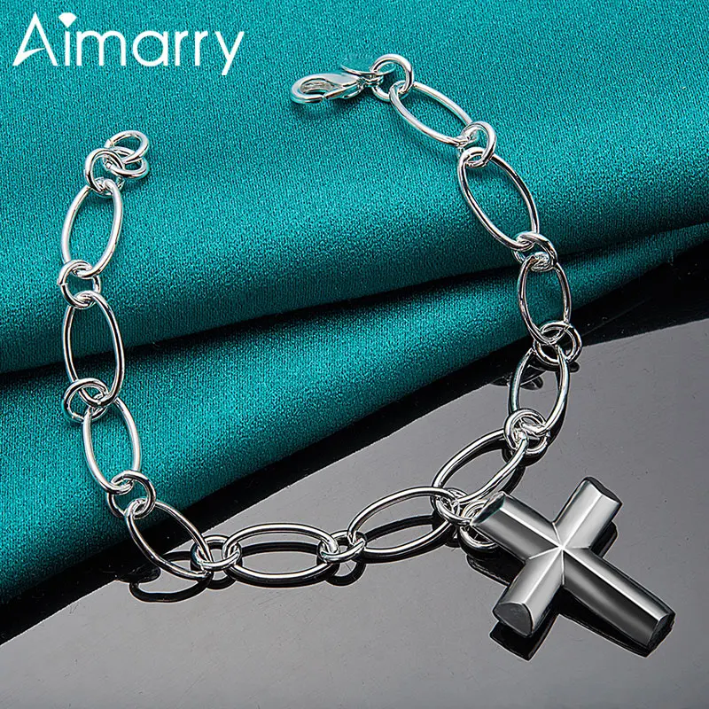 Aimarry 925 Sterling Silver Cross Pendant Bracelet For Charm Women Party Engagement Wedding Anniversary Gifts Fashion Jewelry
Aimarry 925 Sterling Silver Cross Pendant Bracelet For Charm Women Party Engagement Wedding Anniversary Gifts Fashion Jewelry