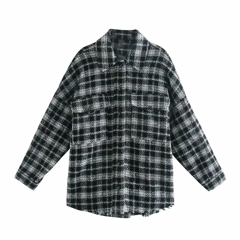2020 New Women Coat Plaid Button Pockets Long Sleeve Turn-Down Collar Shirt Style Coat Female Fashion Casual Women Clothes
2020 New Women Coat Plaid Button Pockets Long Sleeve Turn-Down Collar Shirt Style Coat Female Fashion Casual Women Clothes
