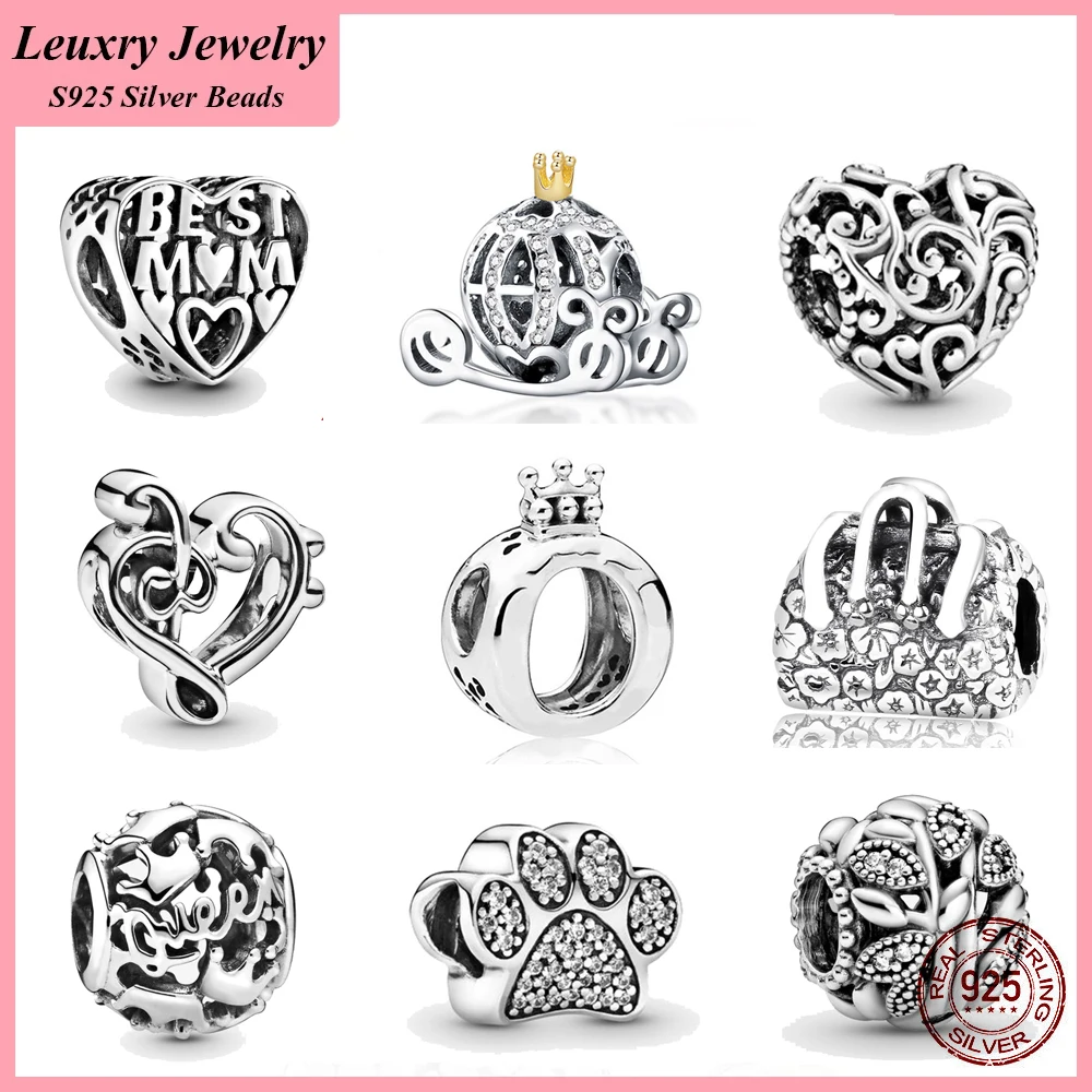 Leuxry 925 Sterling Silver Pumpkin Carriage Cat Paw Crown Love Heart Charms Bead Fit Original Pandora Bracelet DIY Women Jewelry
Leuxry 925 Sterling Silver Pumpkin Carriage Cat Paw Crown Love Heart Charms Bead Fit Original Pandora Bracelet DIY Women Jewelry