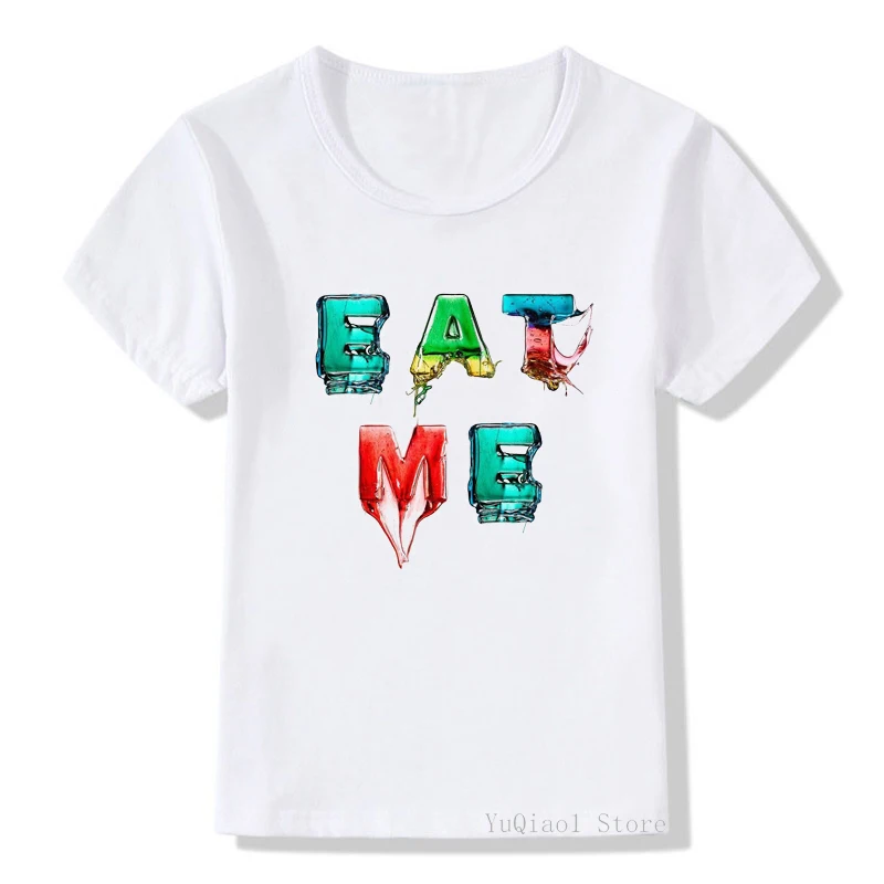 funny crystal eat me letter printed kids clothes white t shirt girls boys Birthday Present cute t-shirt camisetas tops
funny crystal eat me letter printed kids clothes white t shirt girls boys Birthday Present cute t-shirt camisetas tops