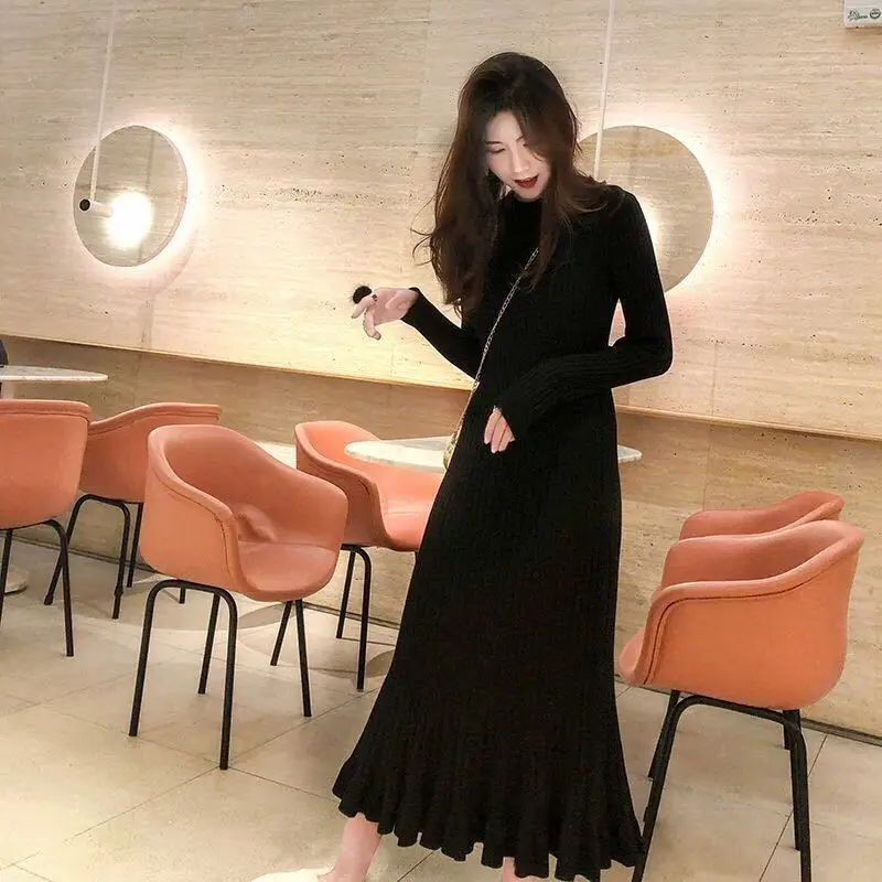 Long Sleeve Dress Women Slender O-neck Autumn Winter Elegant Chic Solid Midi 5-color All-match Knitted Fashion Ulzzang Vestido
Long Sleeve Dress Women Slender O-neck Autumn Winter Elegant Chic Solid Midi 5-color All-match Knitted Fashion Ulzzang Vestido