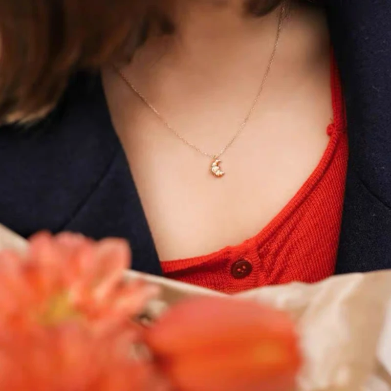 Модное ожерелье UILZ с кулоном в виде мини Круассанов для женщин модное золотого