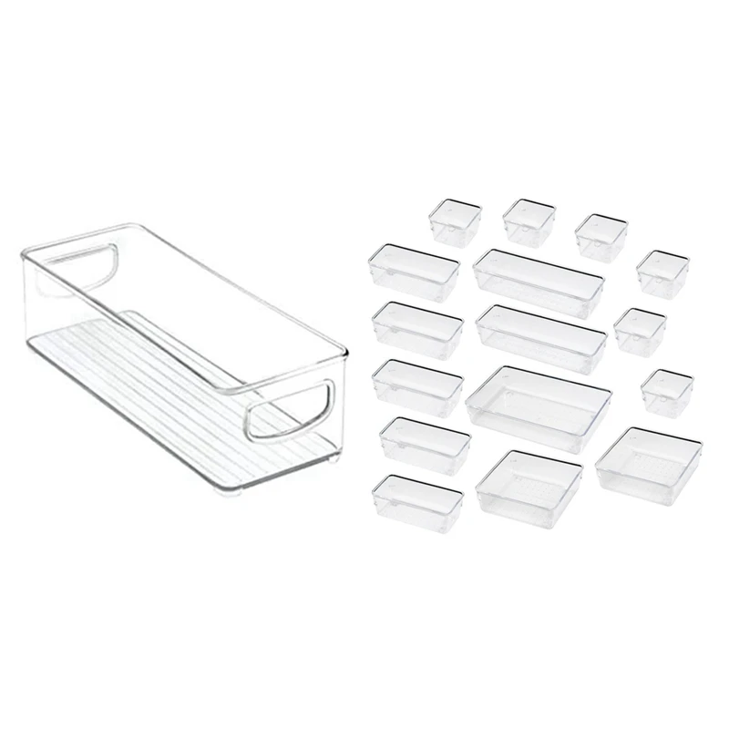 1x Stackable Plastic Food Storage Bin with Handles & 16PC Drawer Storage Box Cosmetic Bathroom Drawer Storage Box
1x Stackable Plastic Food Storage Bin with Handles & 16PC Drawer Storage Box Cosmetic Bathroom Drawer Storage Box