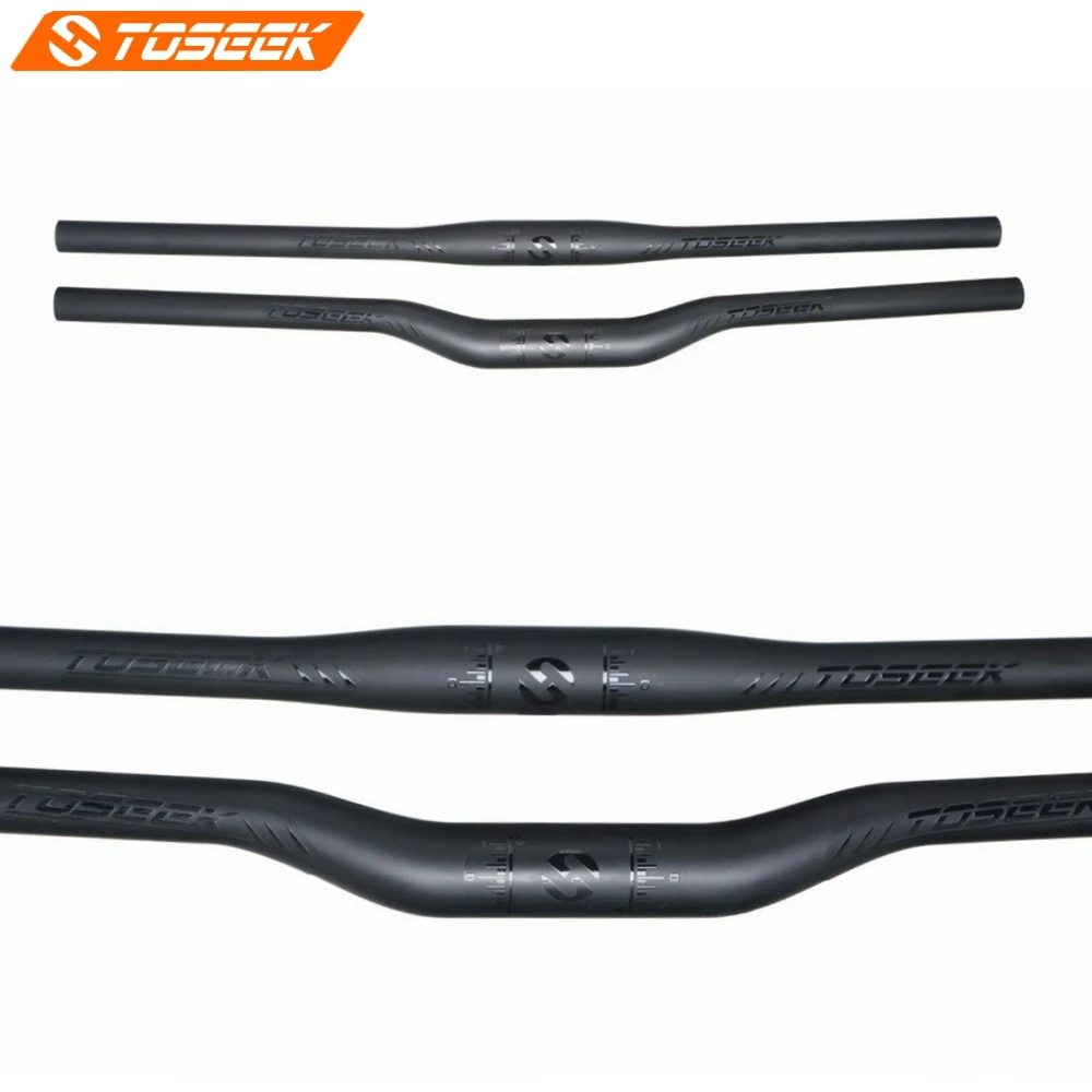 TOSEEK Matte Carbon Fiber MTB Bike Handlebar 31.8mm Mountain Bike Riser / Flat Handlebar Black Glossy Logo
TOSEEK Matte Carbon Fiber MTB Bike Handlebar 31.8mm Mountain Bike Riser / Flat Handlebar Black Glossy Logo