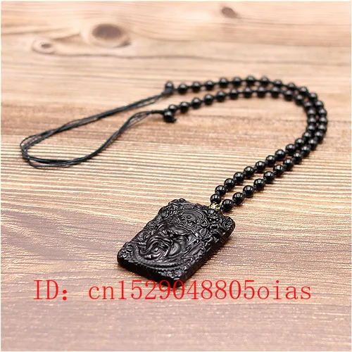 Natural Black Obsidian Dragon Warrior Pendant Beads Necklace Fashion Charm Jewellery Carved Guangong Amulet Gifts for Women Men
Natural Black Obsidian Dragon Warrior Pendant Beads Necklace Fashion Charm Jewellery Carved Guangong Amulet Gifts for Women Men
