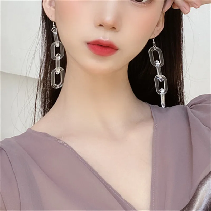 XIALUOKE Bohemia Transparent Resin Chain Tassel Drop Earrings For Women New Fashion Vintage Hyperbole Dangle Earrings Jewelry
XIALUOKE Bohemia Transparent Resin Chain Tassel Drop Earrings For Women New Fashion Vintage Hyperbole Dangle Earrings Jewelry